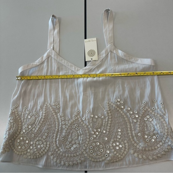 Ramy Brook Sleeveless Tank, Embroidered, Sequin, Soft Beige - Picture 5 of 6